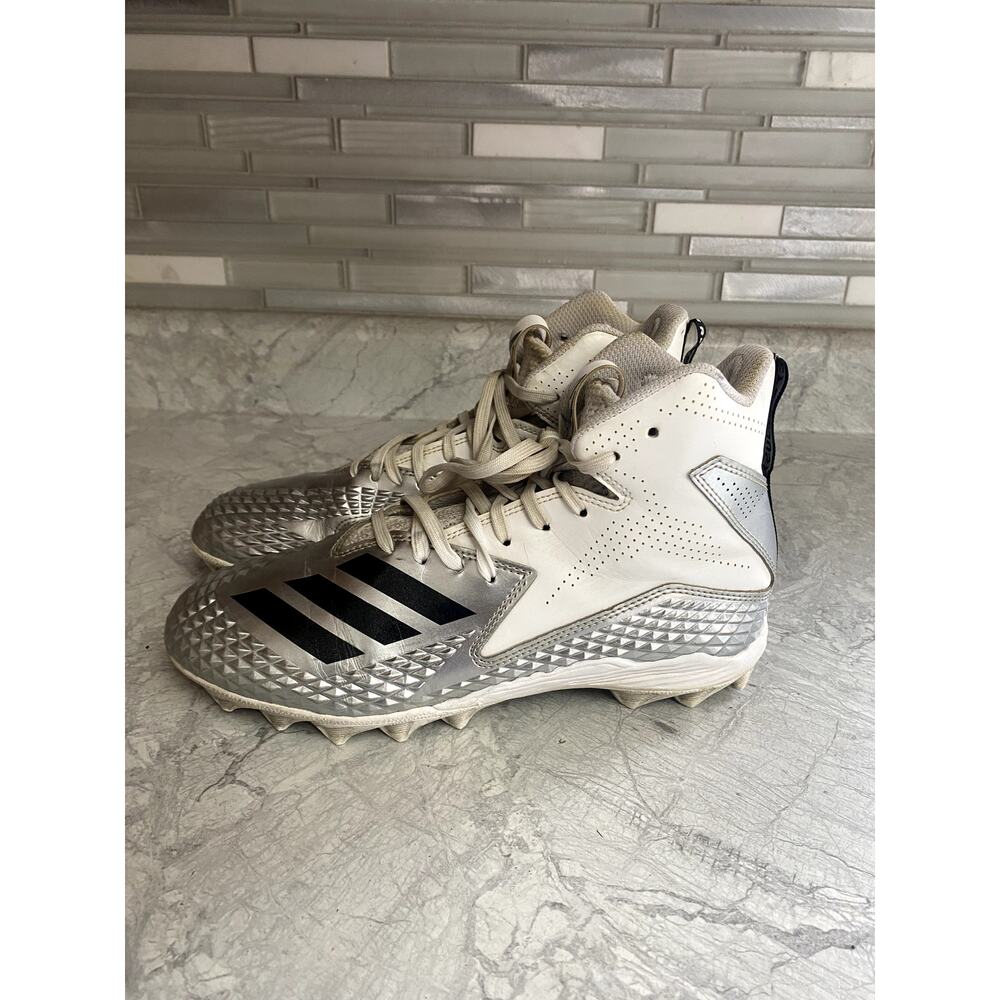 Adidas White and Silver Football Cleats size 6